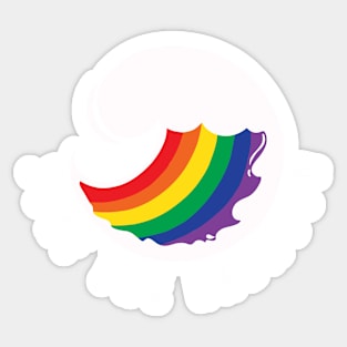 Surf the Rainbow Wave Surfing Sticker